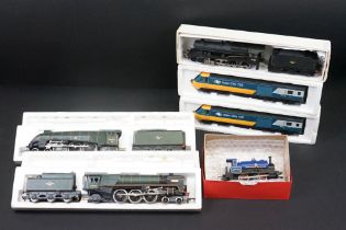Six Hornby OO gauge locomotives to include Loch Ness Highland Railway, Mallard, Britannia etc,