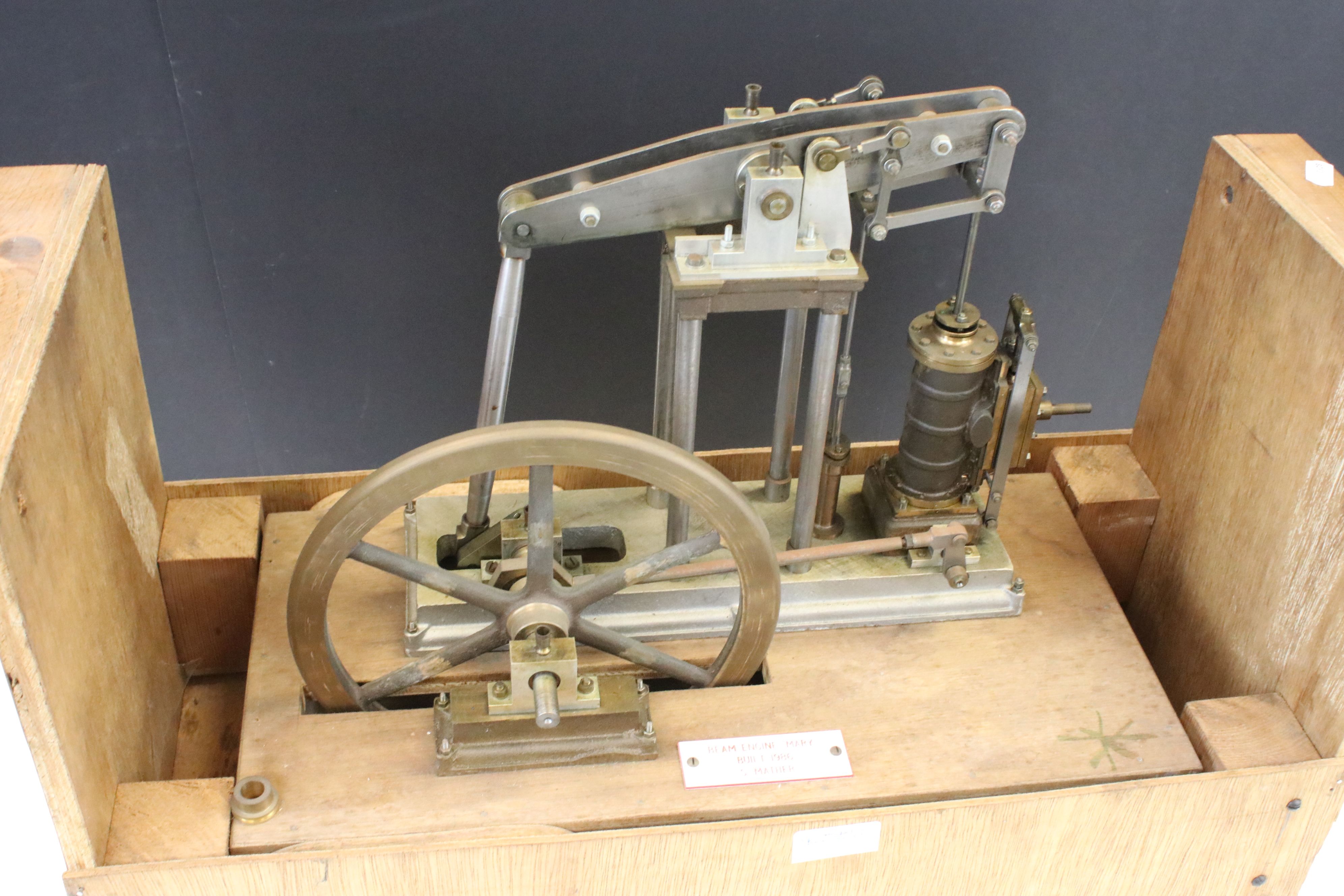 Live Steam - 'Mary' Four-Column Beam Engine, built in 1986 by S. Mather, with parallel motion and - Image 3 of 7