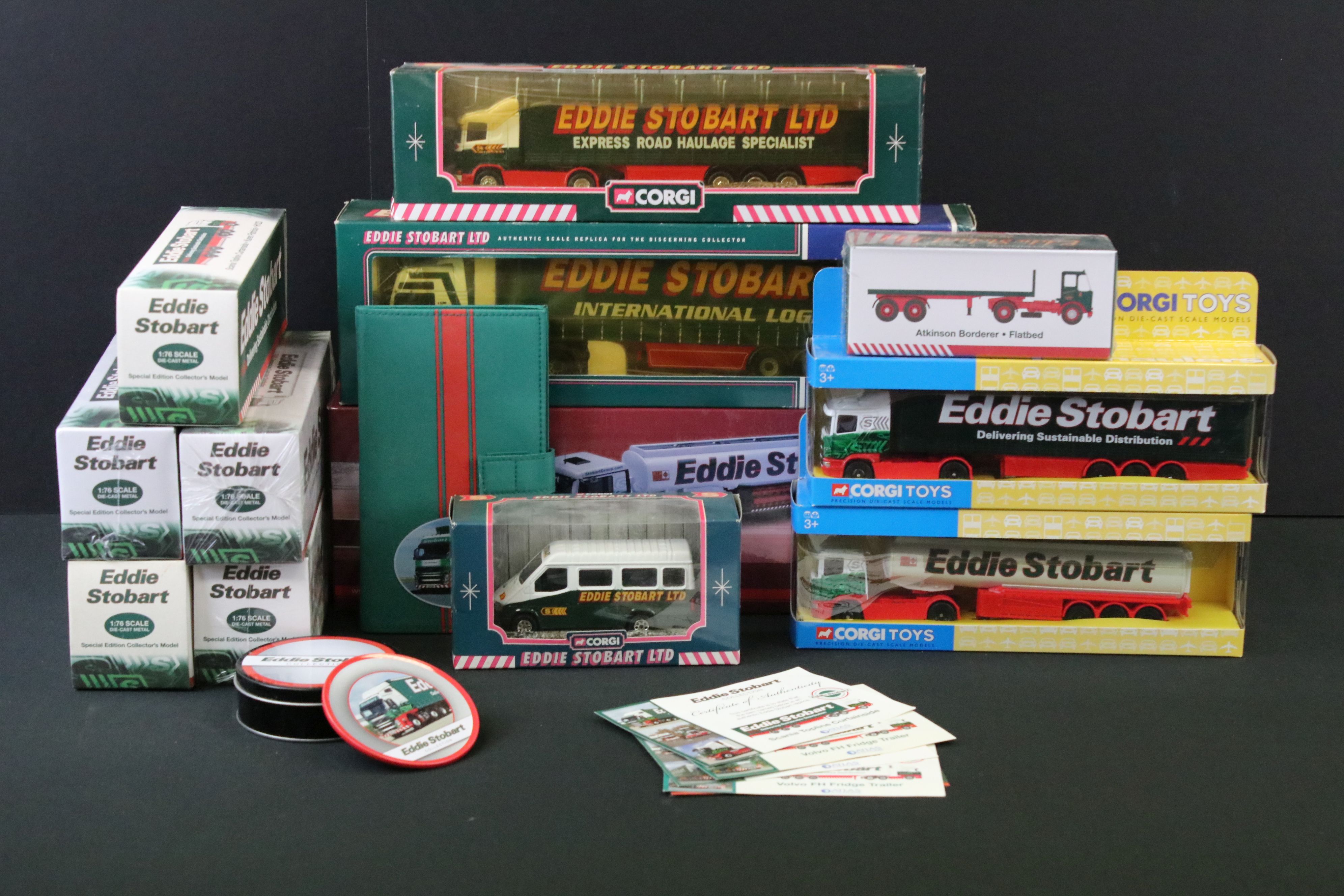 12 Boxed Eddie Stobart diecast models to include 6 x Corgi examples (Hauliers of Renown 1:50