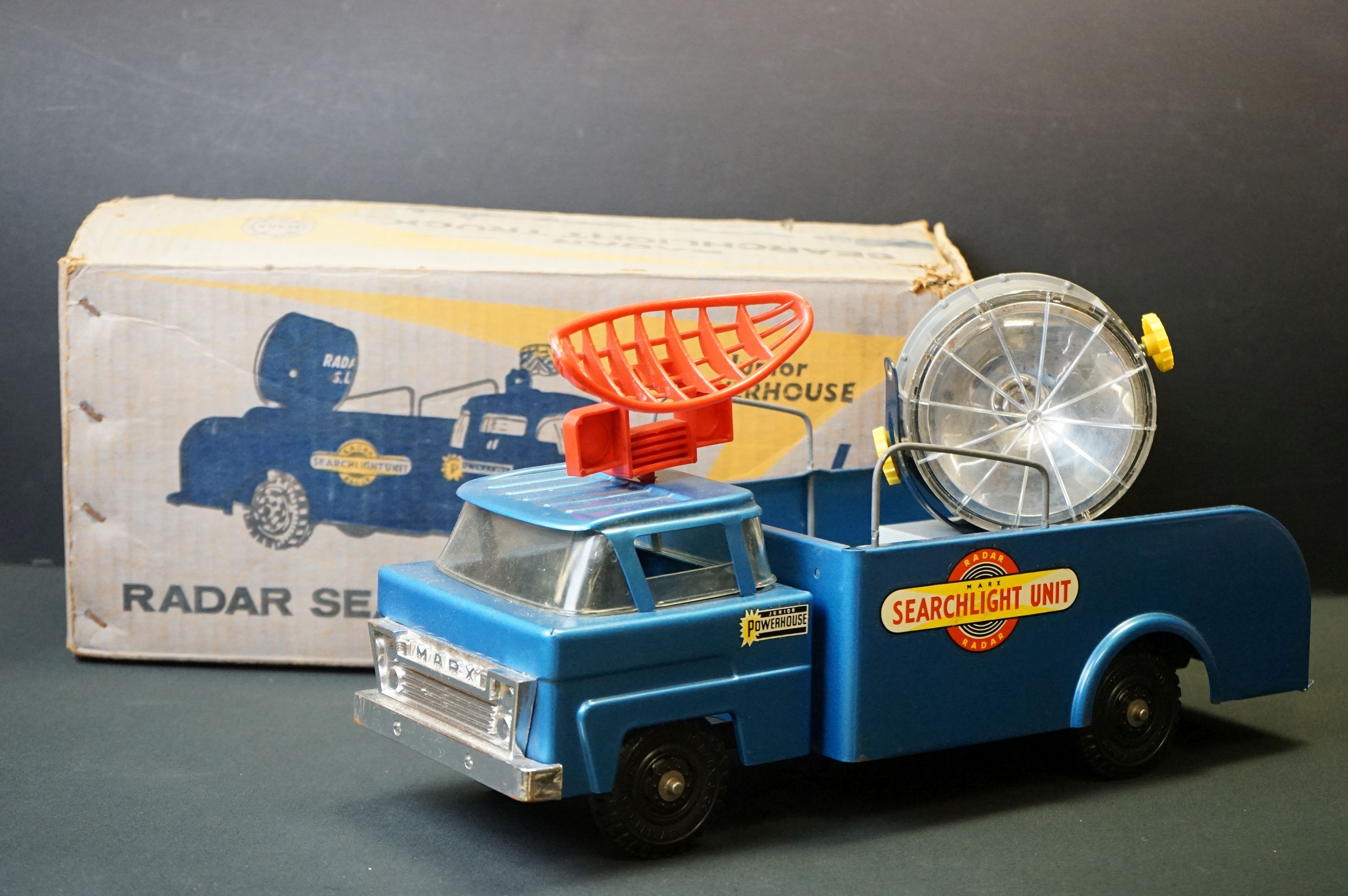 Two boxed metal toys to include Marx Radar Searchlight Truck and Triang Whistle Puff Puff, showing - Image 2 of 21