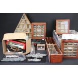 Very large collection of metal & plastic model ships, mainly miniature examples, condition varies