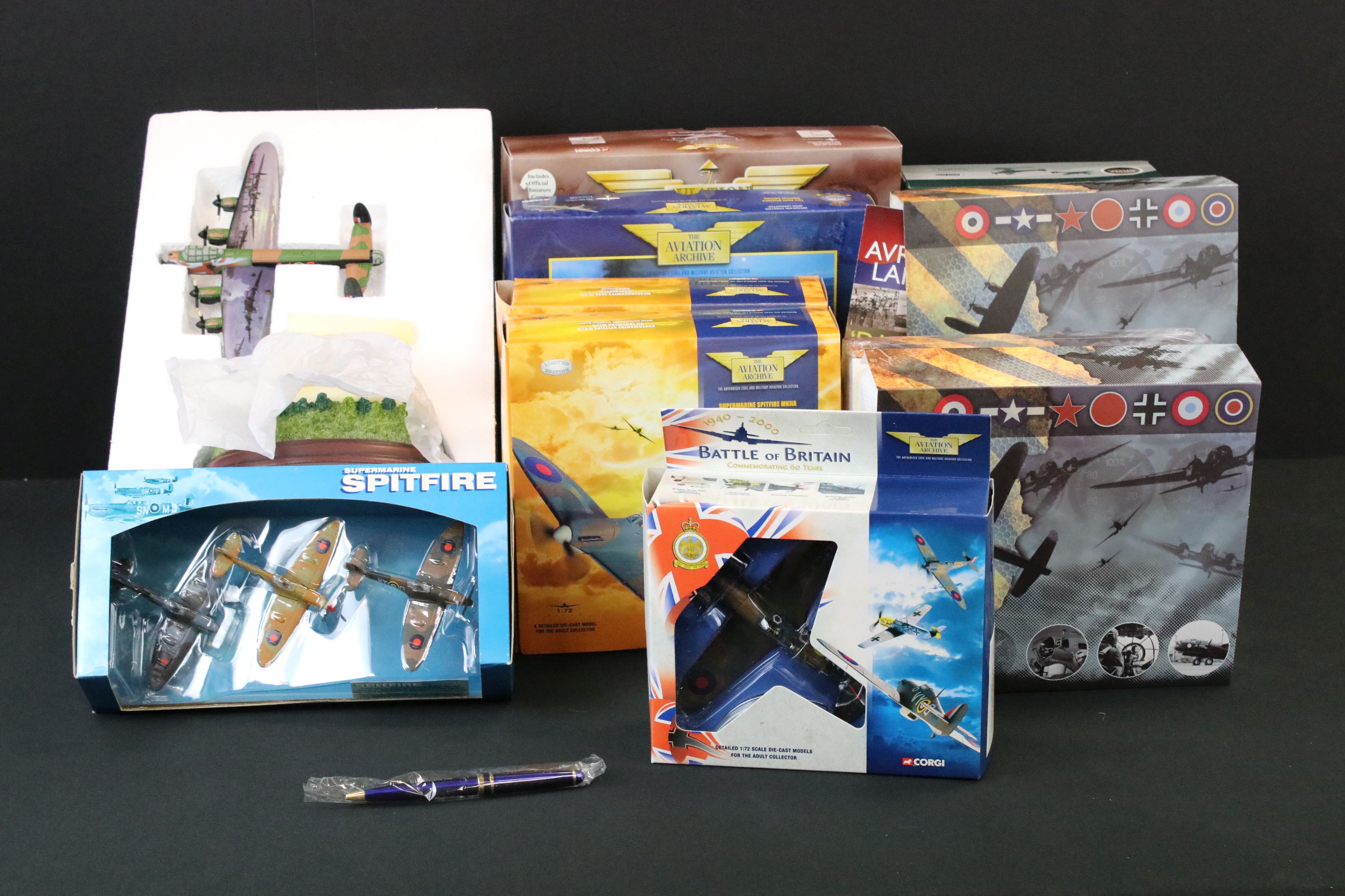 11 Boxed diecast model planes to include 5 x Corgi Aviation Archive (49202 1:72 Flying Aces