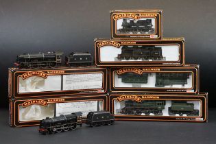 Six boxed Palitoy Mainline OO gauge locomotives to include 2 x 37056 4-6-0 6P Rebuilt Scot Class LMS