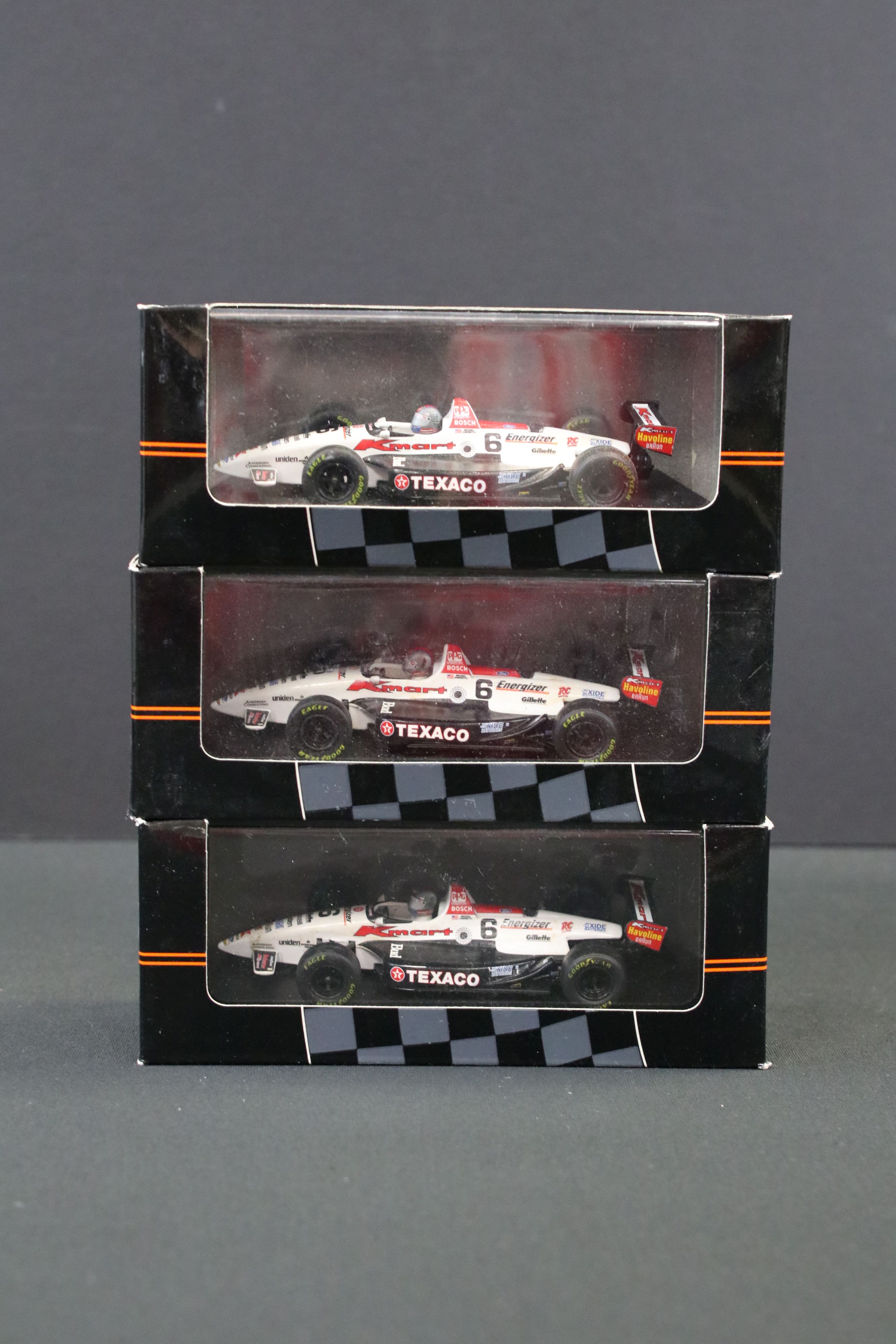 Eight cased Onyx Indy Car Collection diecast model racing cars together with a Paul's Model Art - Image 2 of 4