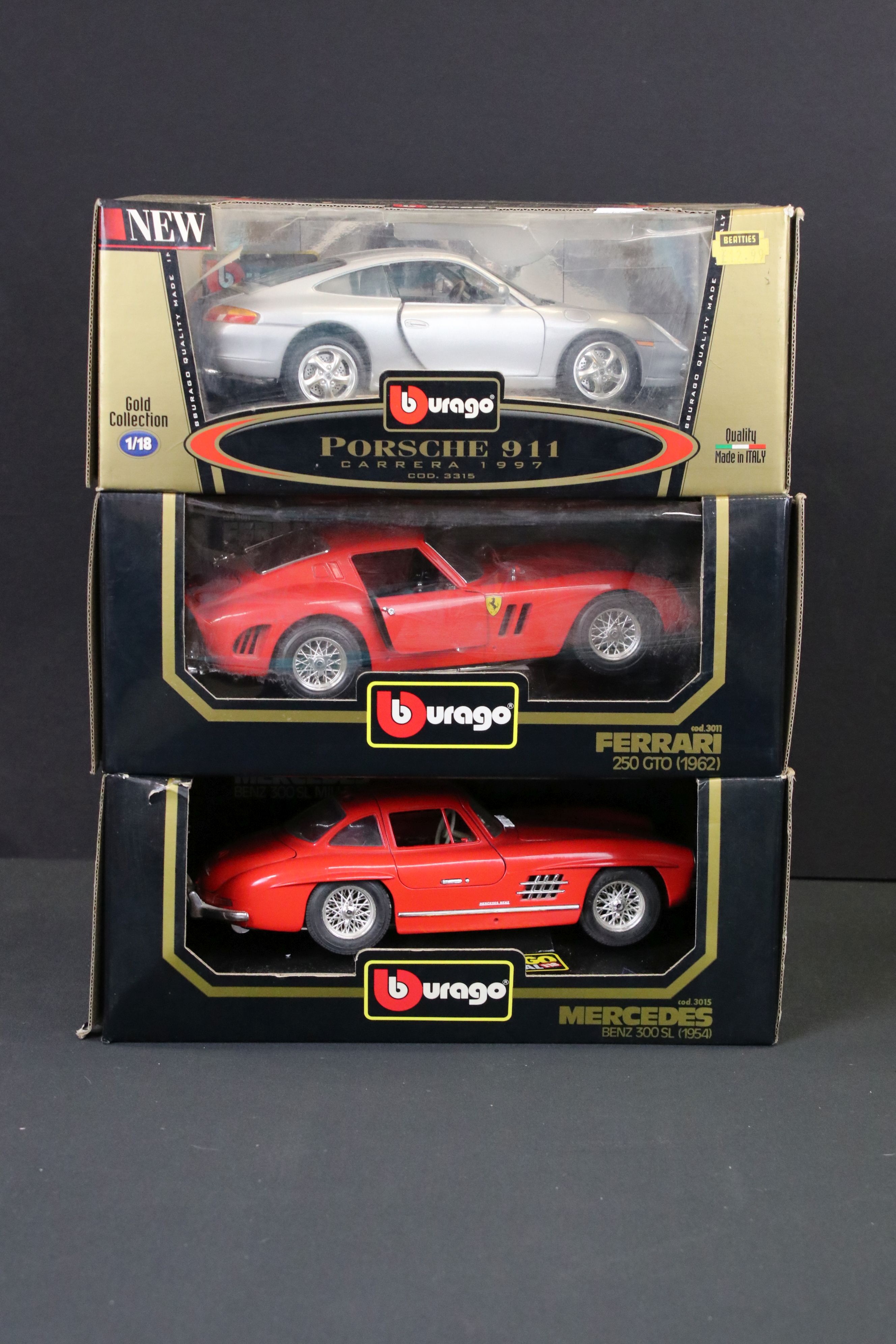 12 Boxed Burago 1/18-1/20 scale diecast models, featuring gold Collection and Diamonds range - Image 2 of 9