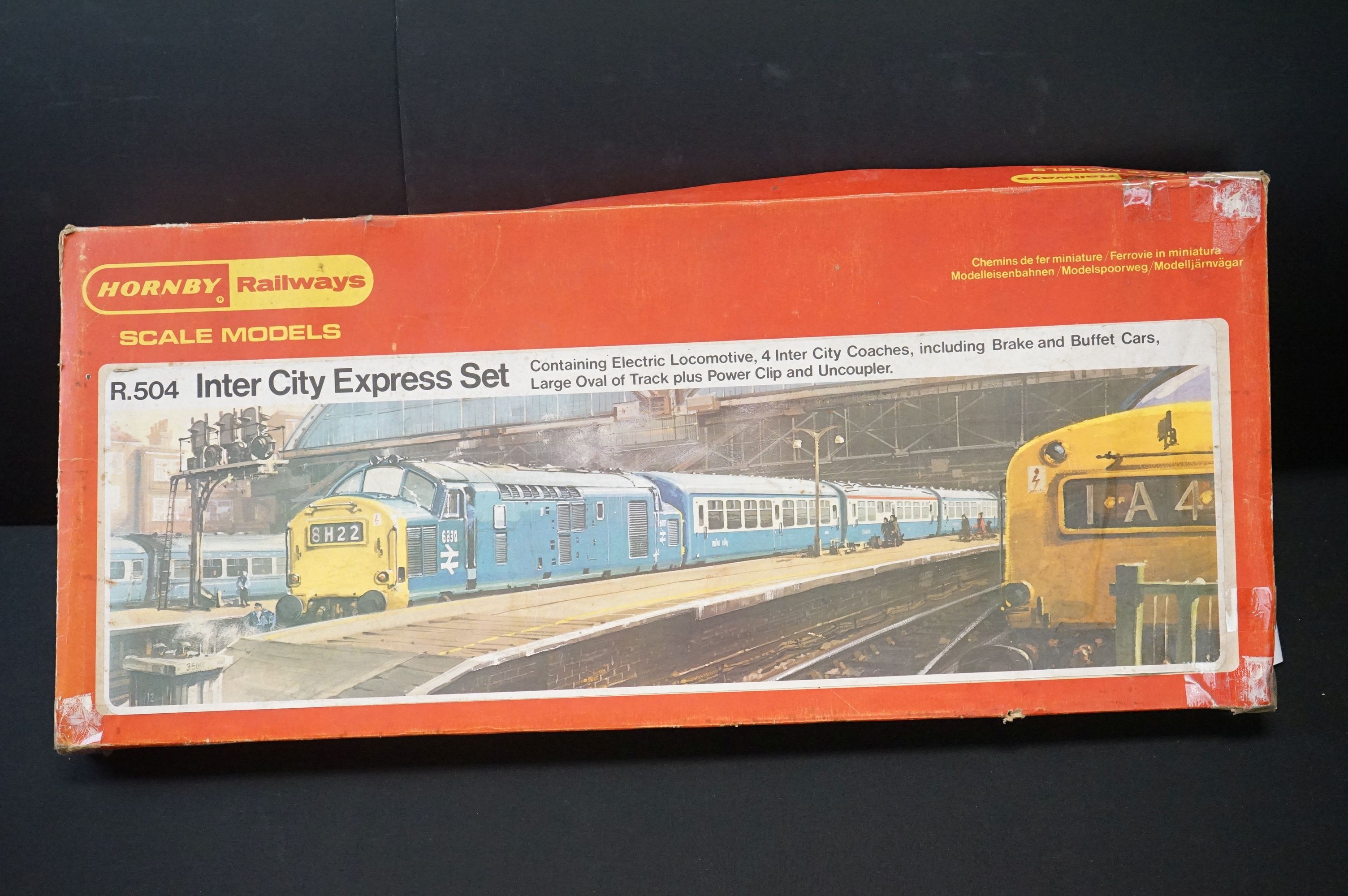 Quantity of Hornby OO gauge model railway to include boxed R504 Inter City Express Set containing - Image 10 of 12