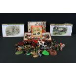 Collection of metal & plastic figures & soldiers to include boxed Britains The Hollow Cast
