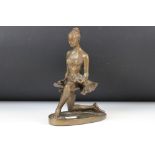 Nathan David - ' Curtain Call ' Patinated Bronze of a kneeling ballerina, signed in cast, applied