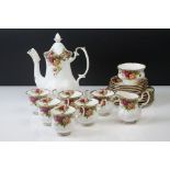 Royal Albert ' Old Country Roses ' pattern coffee service for six, to include coffee pot & cover,