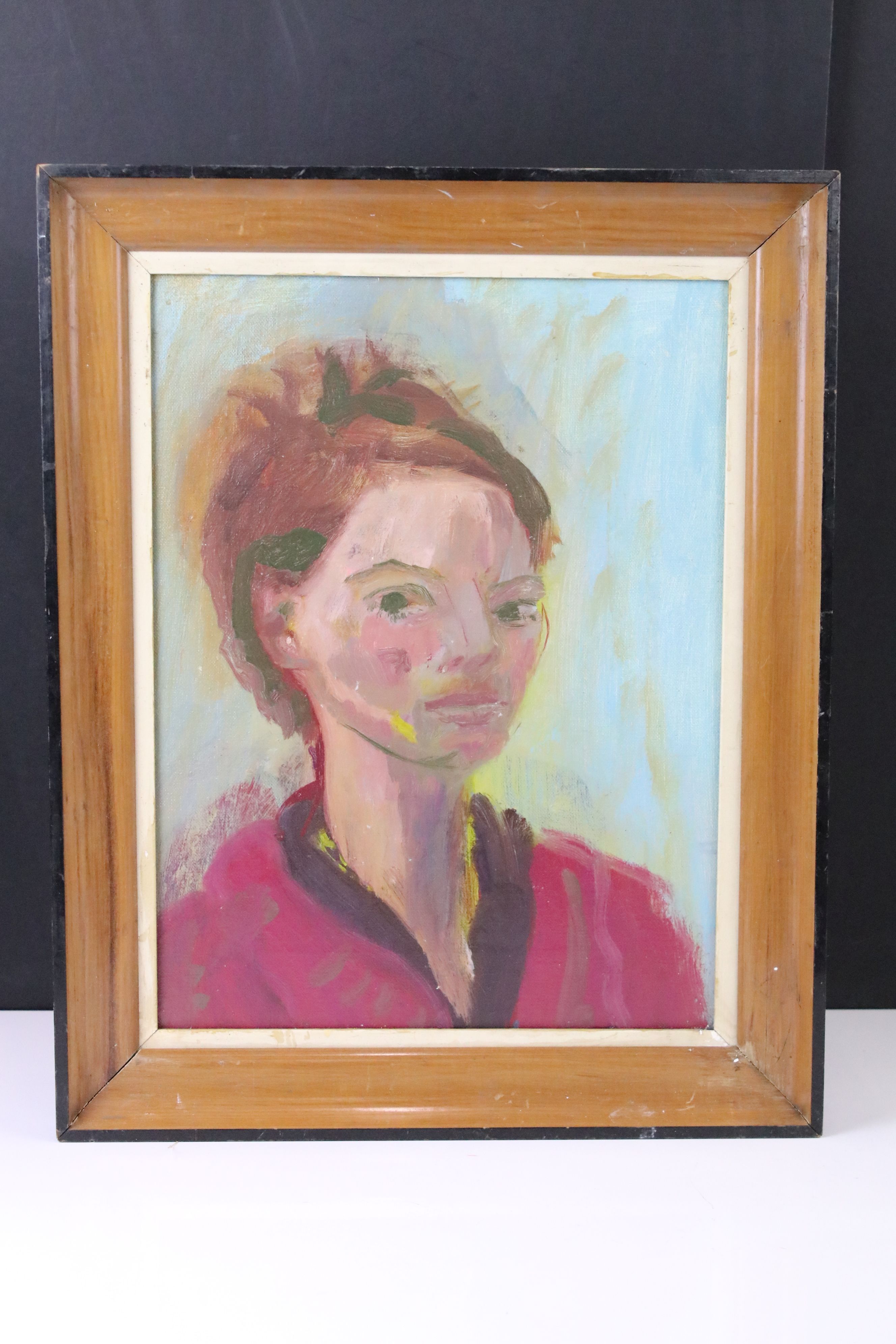 Paul Richards (born 1949) Oil on Canvas Head and Shoulder Portrait of a Young Lady, 39.5cm x 29.5cm - Image 2 of 6