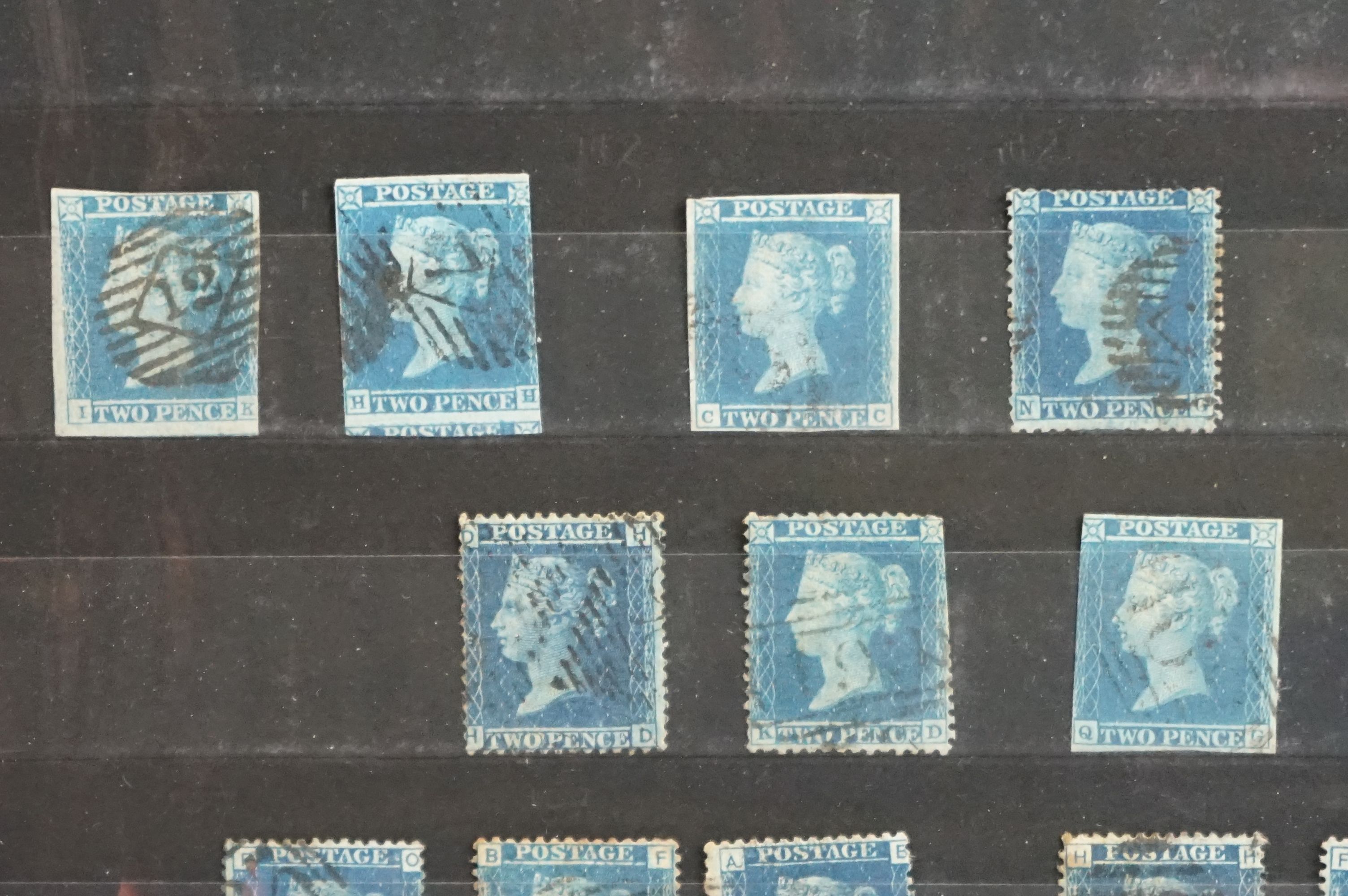 A collection of Queen Victoria Stamps to include three Penny Blacks, sixteen two penny blues and a - Image 3 of 17