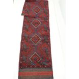 Hand Knotted Woolen Meshwani Runner, 254cm x 57cm