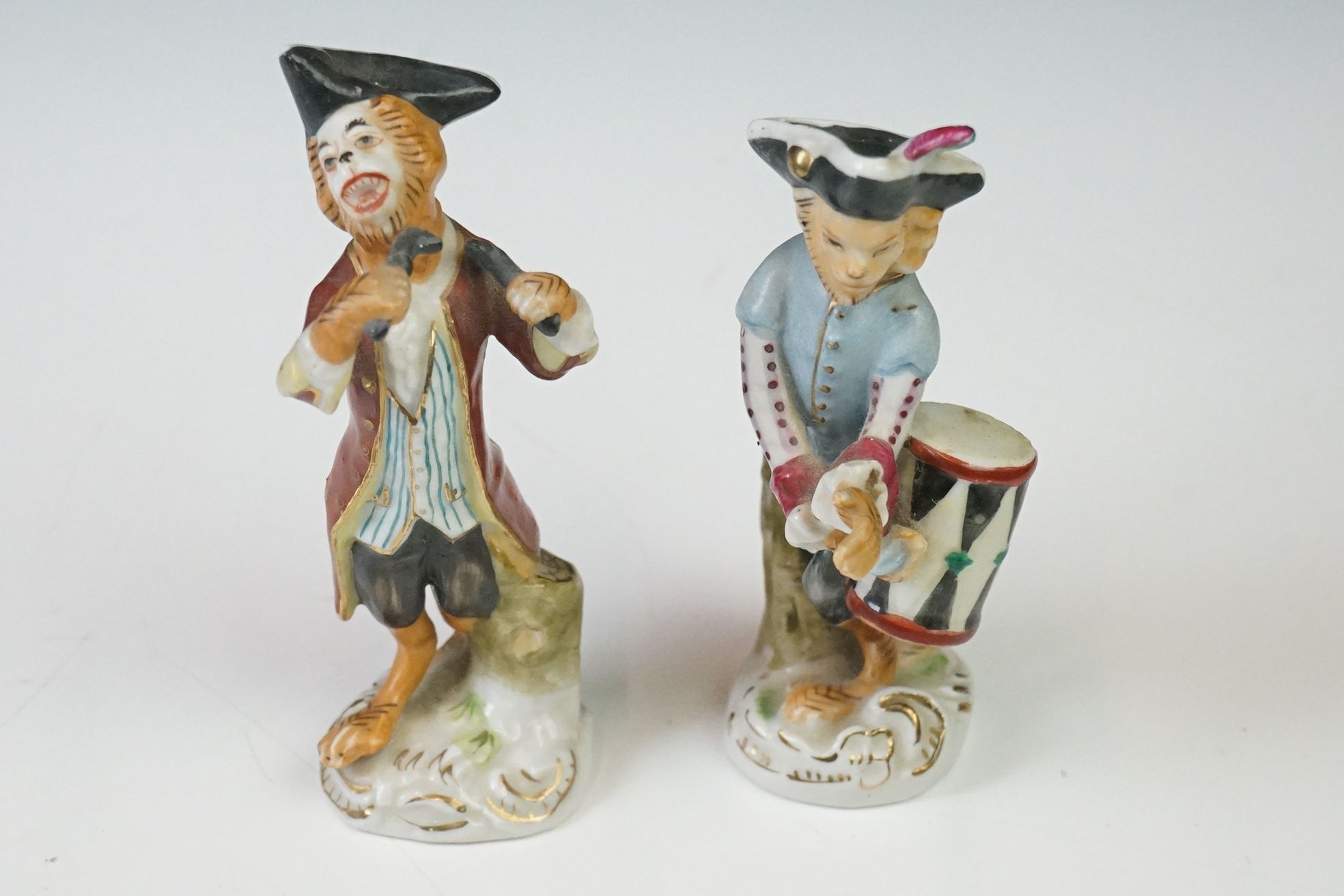 20th Century Sitzendorf Seven Piece Porcelain Monkey band, consisting of a conductor and six - Image 17 of 23