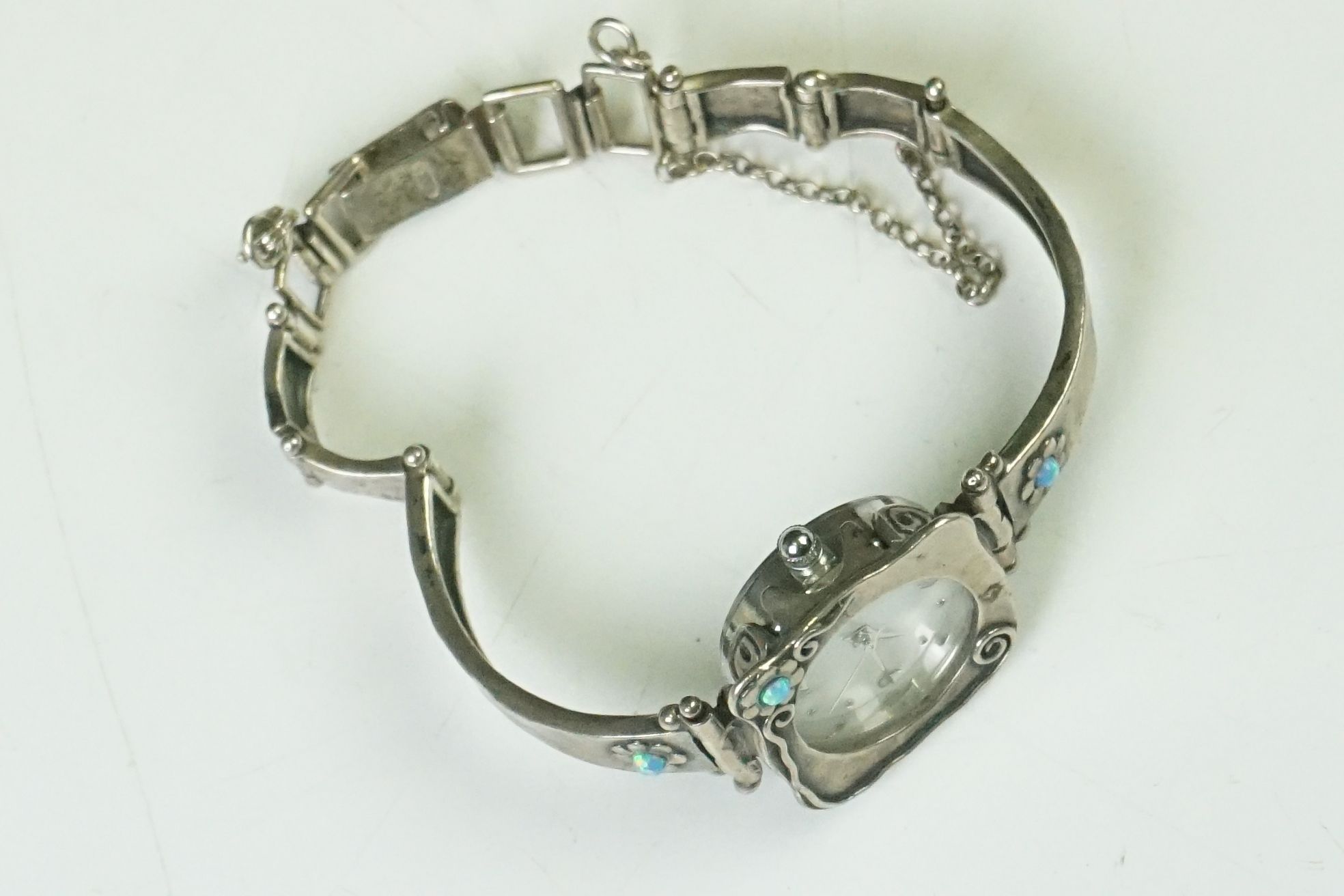 Art Deco Ladies Silver and Opal Watch - Image 3 of 9