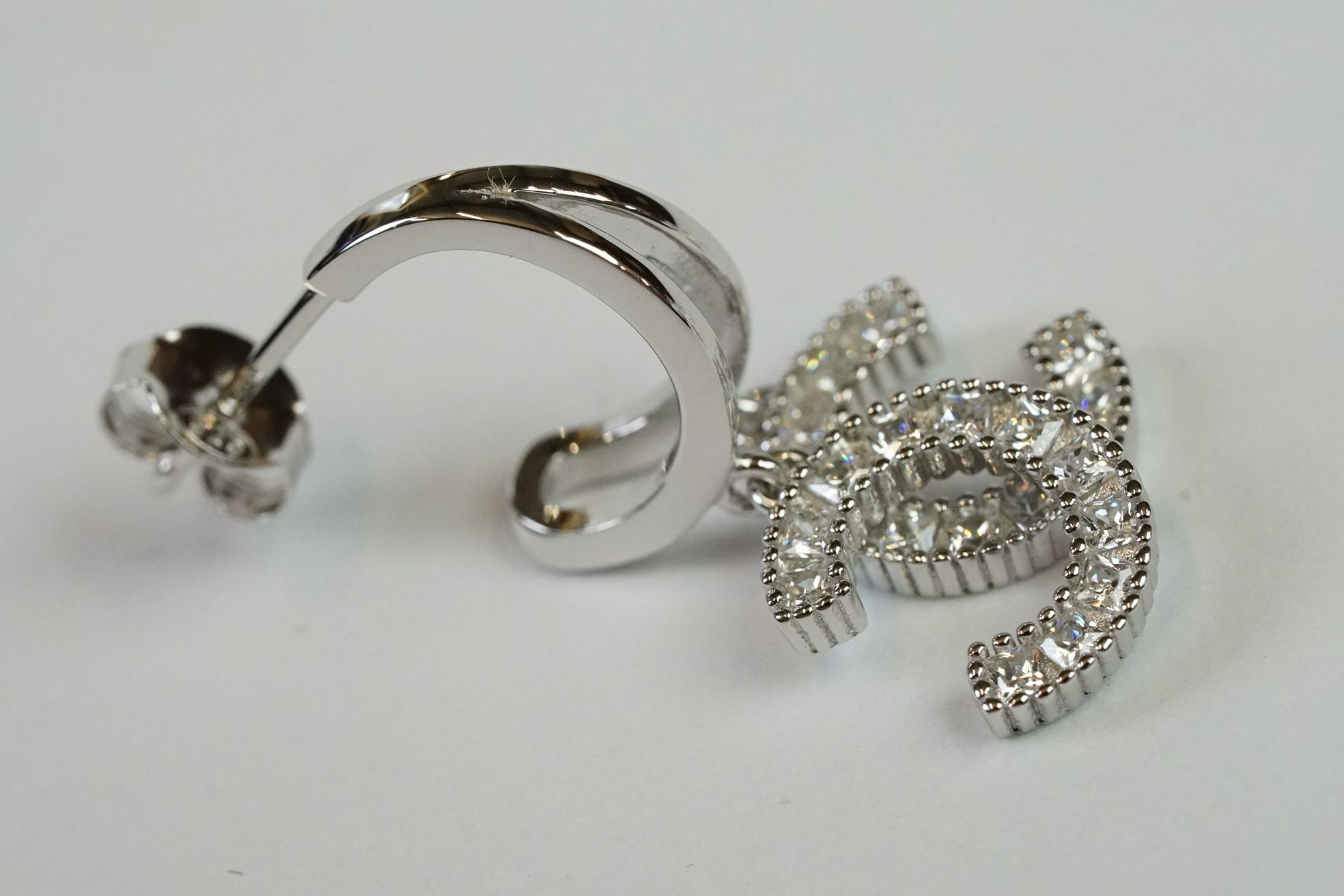 Pair of Silver and CZ designer style Stud Earrings - Image 3 of 5