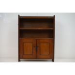 19th century Mahogany Wall Cabinet with fitted shelves above two doors, 48cm wide x 62cm high