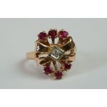 14ct Yellow Gold Ruby and Diamond Ring