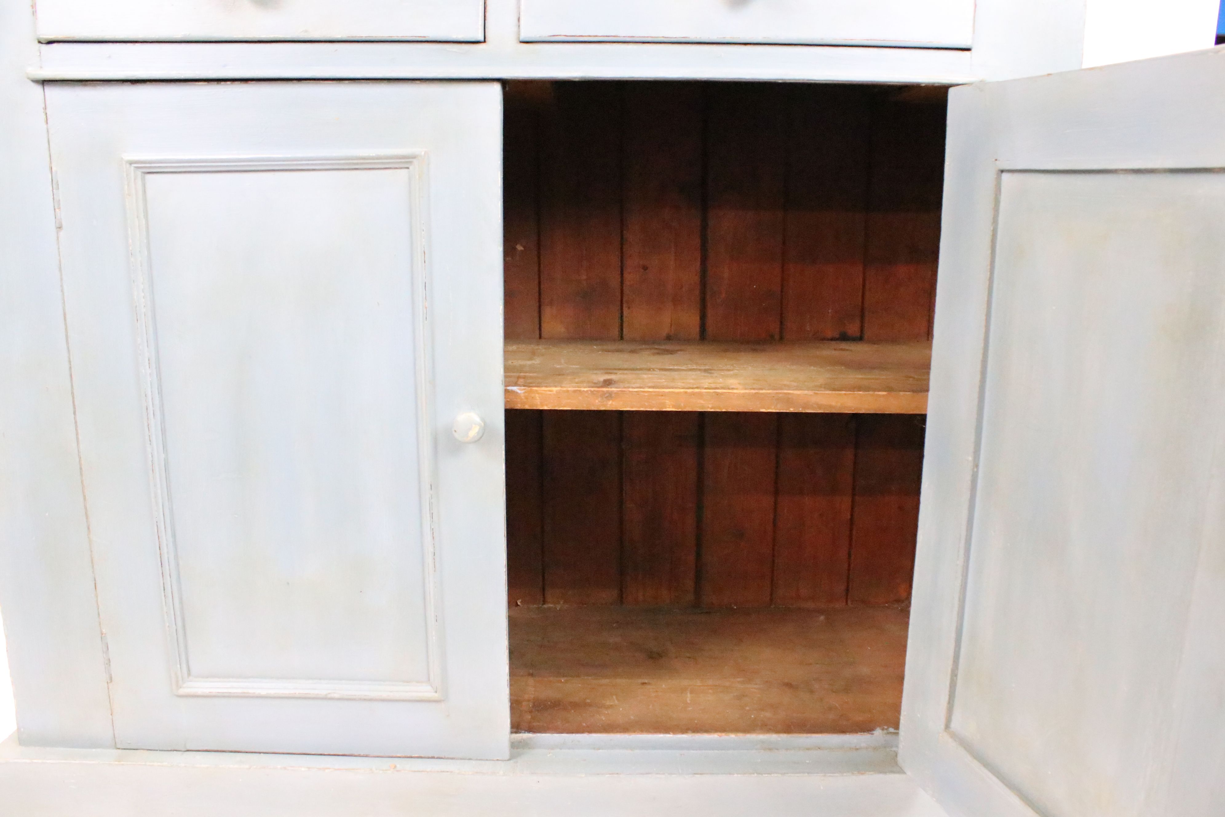 19th century Kitchen Dresser Base with two drawers over two doors, 107cm wide x 42cm deep x 102cm - Image 6 of 6