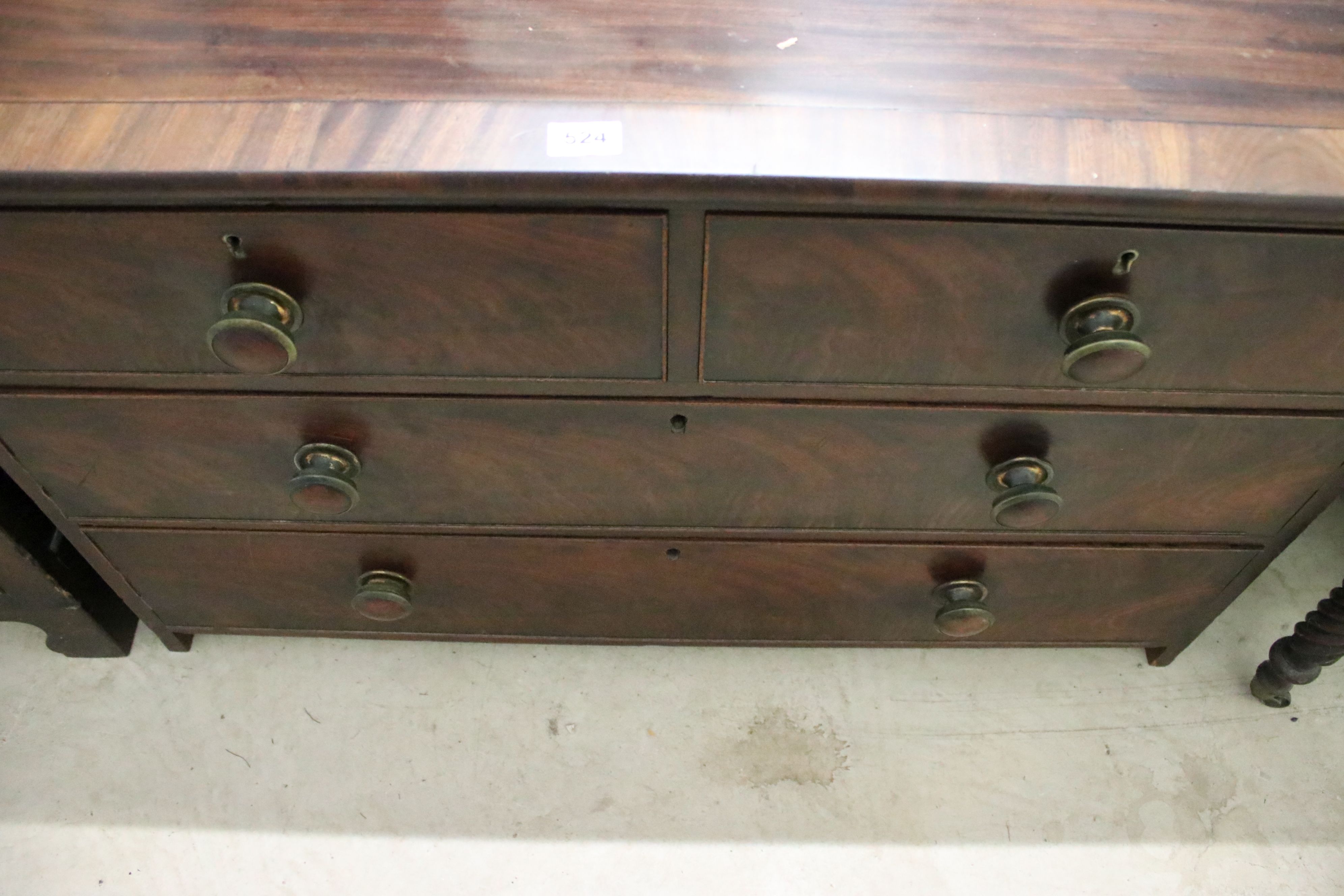 Early 19th century Mahogany Chest of Two Short over Two Long Drawers (formerly the upper half of a - Image 3 of 4