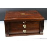 Early 20th Century Mahogany Cased Walker & Hall Canteen of Cutlery, the three tiers holding a