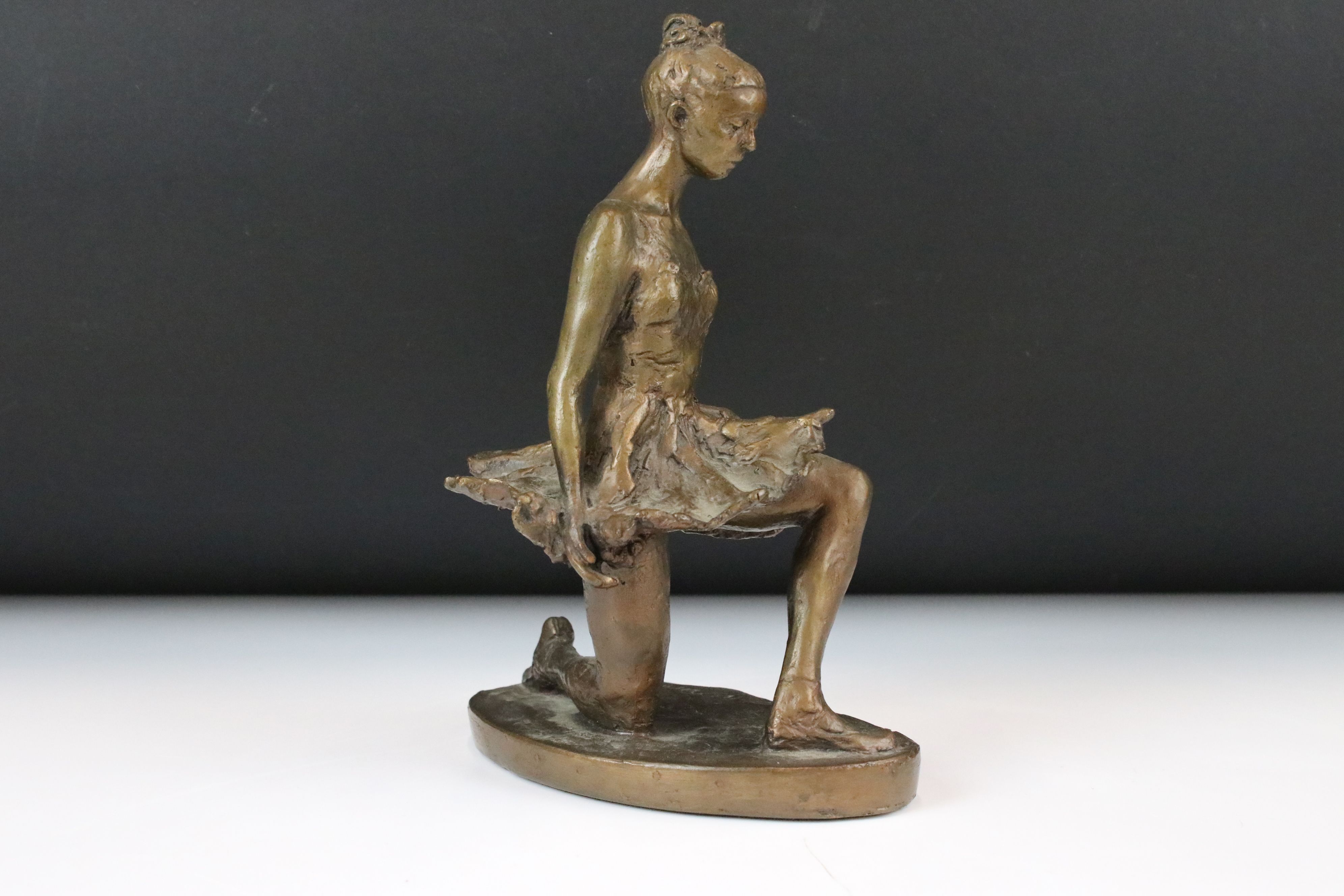 Nathan David - ' Curtain Call ' Patinated Bronze of a kneeling ballerina, signed in cast, applied - Image 3 of 8