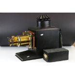 Cast Metal & Brass Magic Lantern (restored) with a collection of around 60 Magic Lantern slides