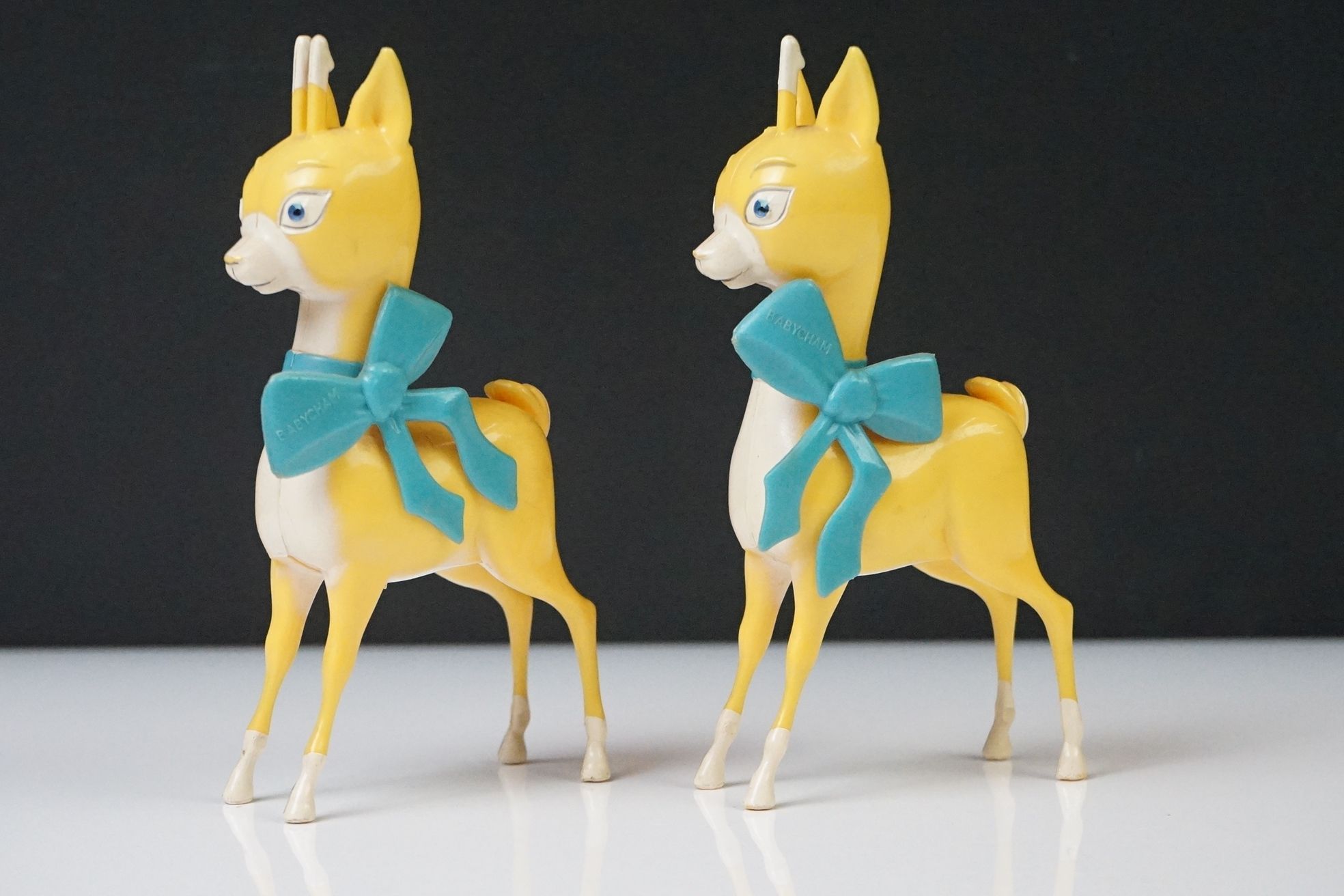 Set of Six Babycham glasses, 10.5cm high, together with two plastic Babycham advertising figures ( - Image 12 of 14