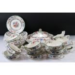 Copeland Spode ' Chinese Rose ' pattern dinner ware to include 12 x soup bowls & saucers, 2 x