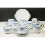 Royal Albert ' Blue Rainbow ' pattern tea set for six, to include 6 teacups, 6 saucers, 6 tea