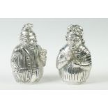Pair of Silver Plated ' Punch and Judy ' Condiments