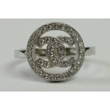 Silver and CZ designer style Dress Ring