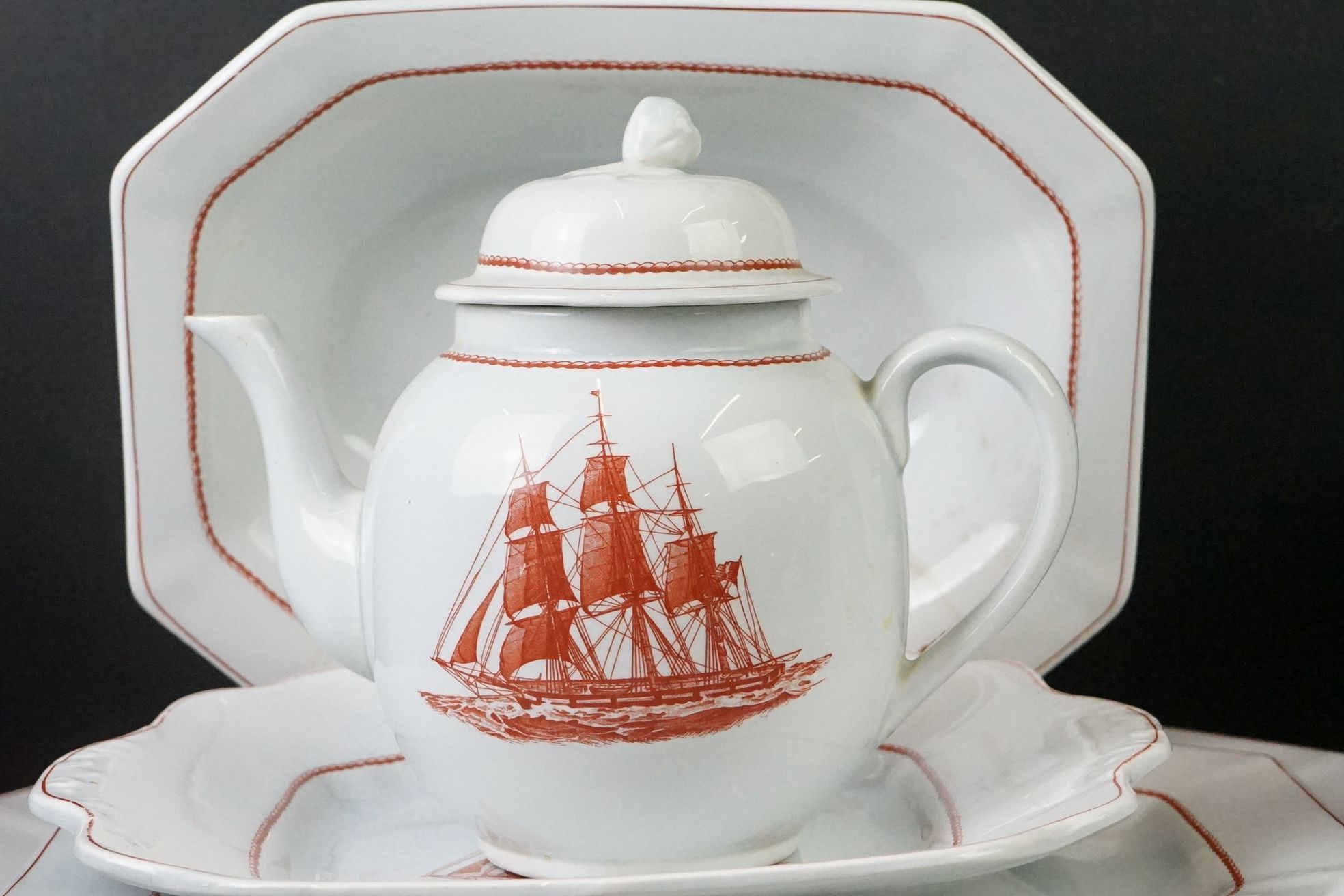 Wedgwood ' Flying Cloud ' pattern tea & dinner service, 78 pieces, to include 5 octagonal serving - Image 2 of 14