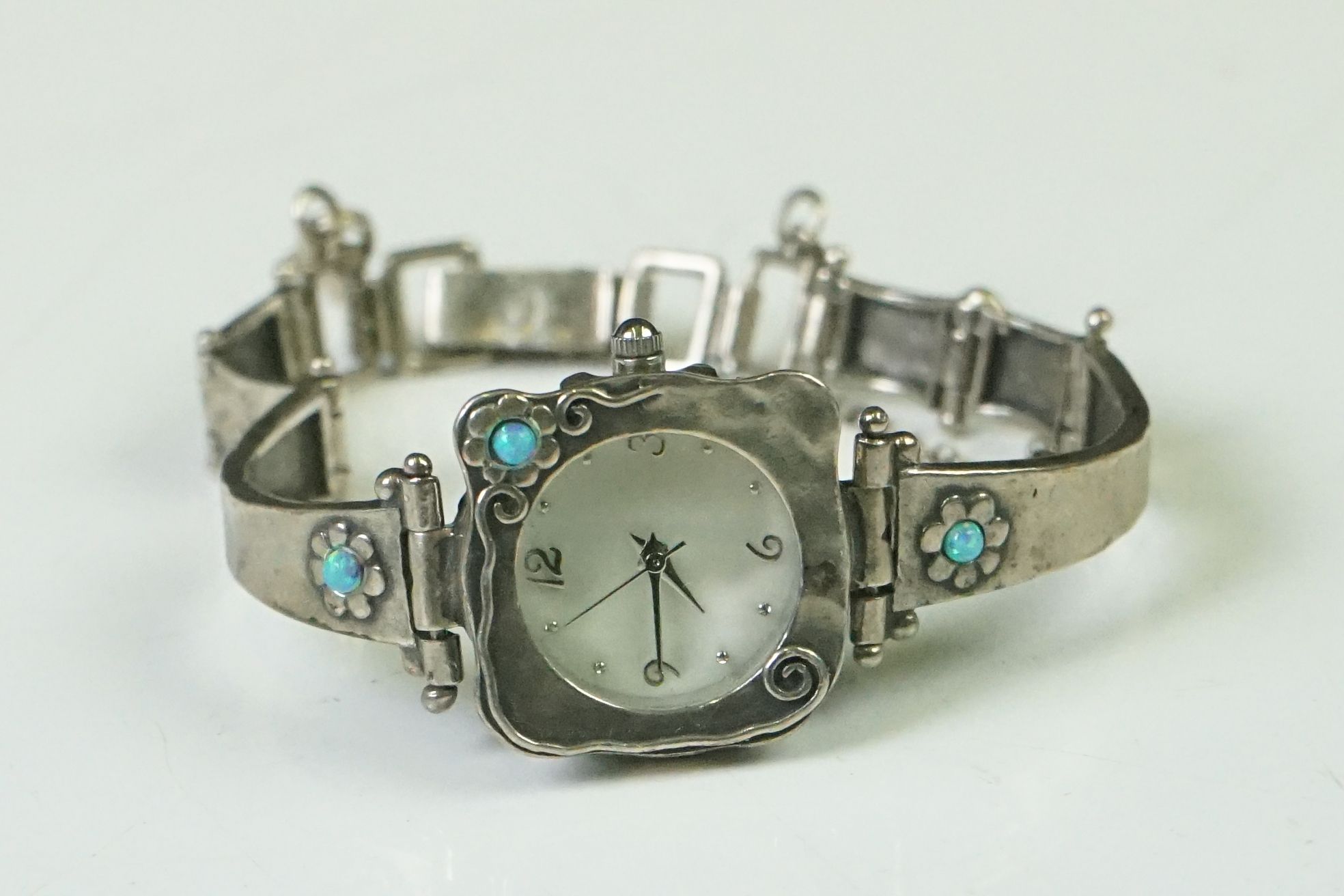 Art Deco Ladies Silver and Opal Watch - Image 2 of 9