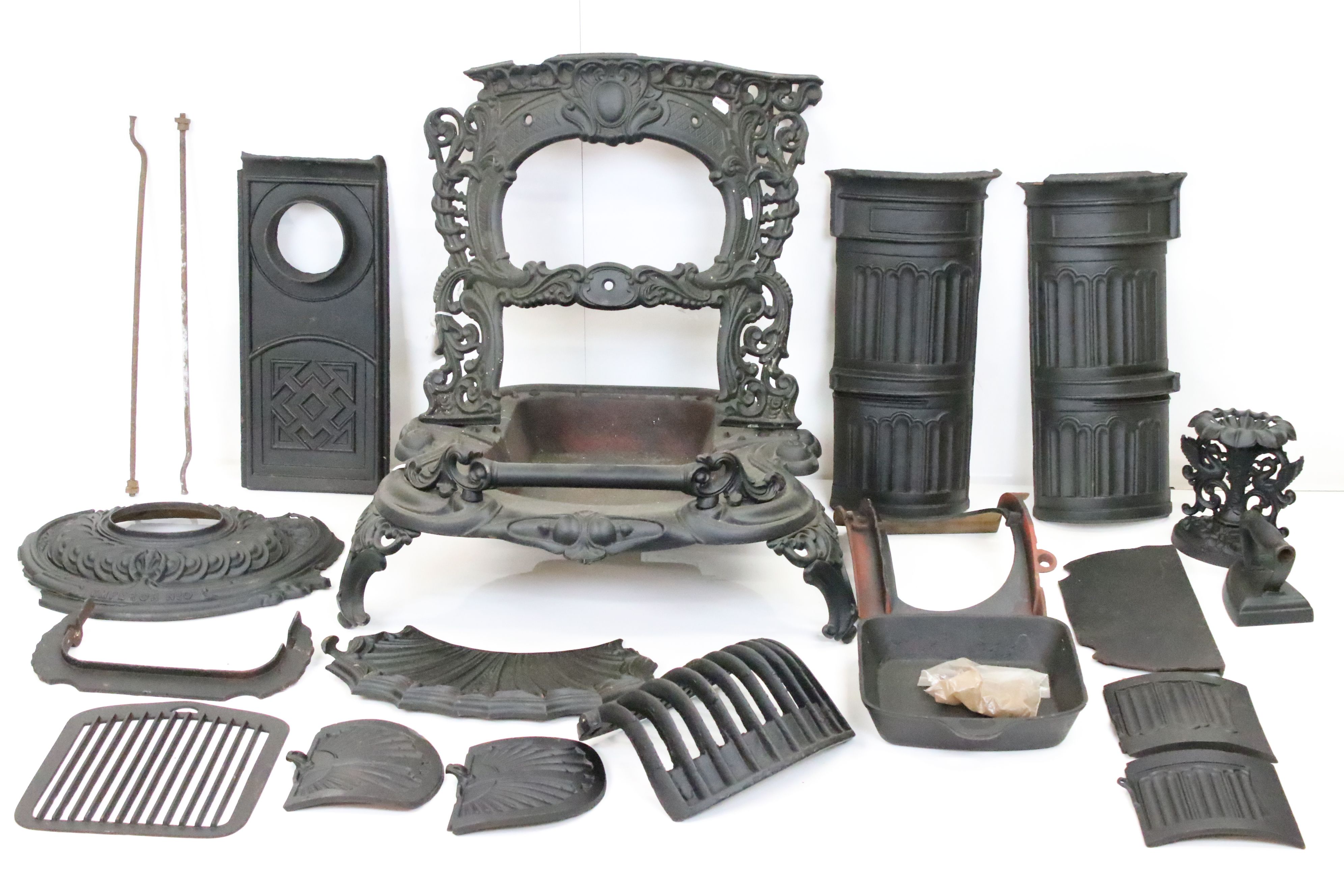 Collection of Reproduction Victorian Metal Fire Grates and accessories