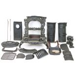Collection of Reproduction Victorian Metal Fire Grates and accessories