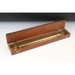 Early 20th Century ' A.G Thornton Ltd of Manchester ' Nautical Brass Rolling Ruler, in a fitted