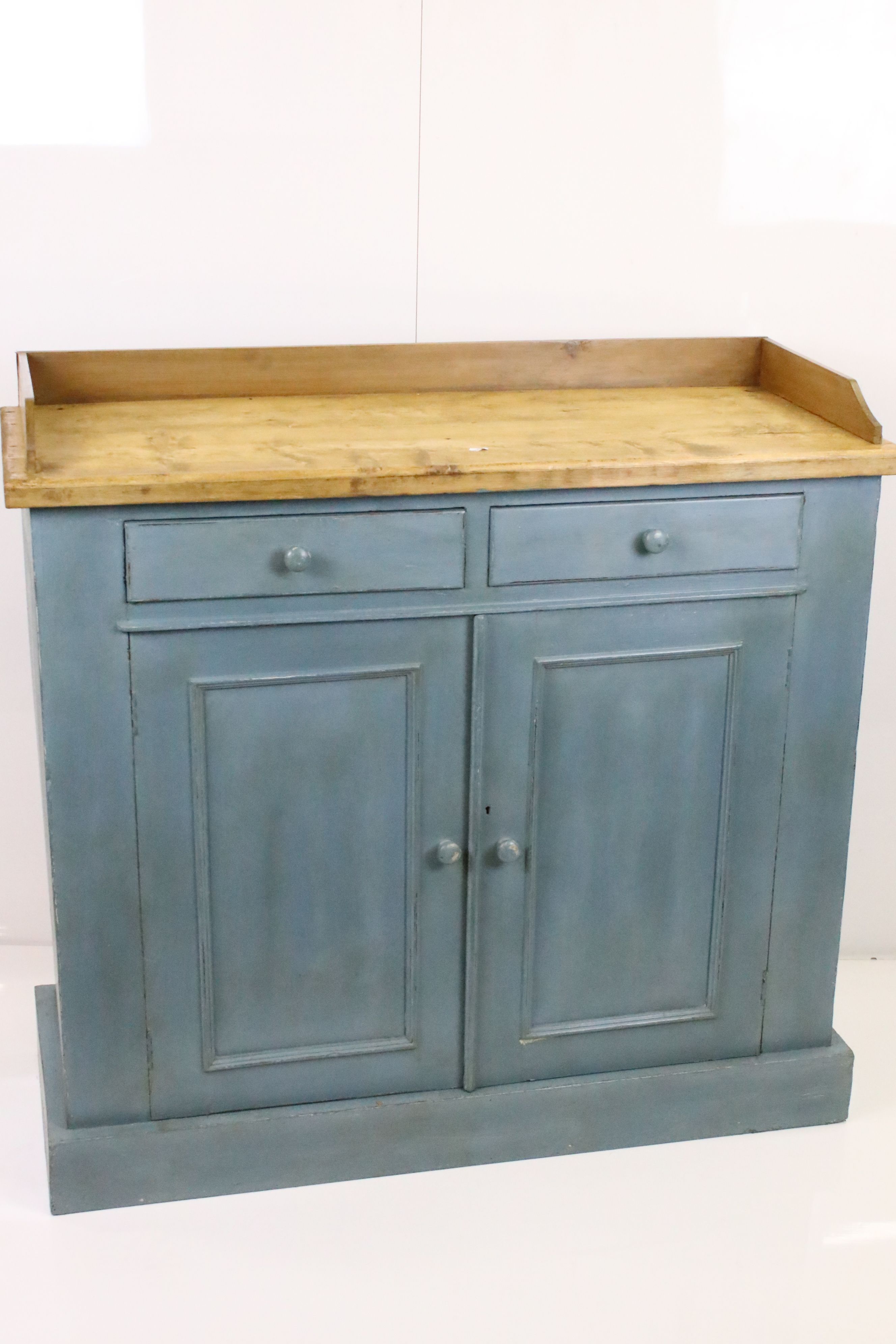 19th century Kitchen Dresser Base with two drawers over two doors, 107cm wide x 42cm deep x 102cm