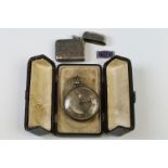 A fully hallmarked sterling silver vesta case together with a hallmarked silver cased pocket watch