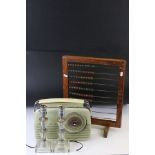 Pair of Art Deco Style Perspex table lamp bases of geometric form (28cm high), together with a