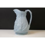 Blue Stoneware Florence Nightingale jug, with relief moulded decoration depicting Florence