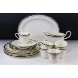 Minton ' Consort ' pattern tea & dinner ware to include 6 teacups, 5 saucers, 6 tea plates, 6 side