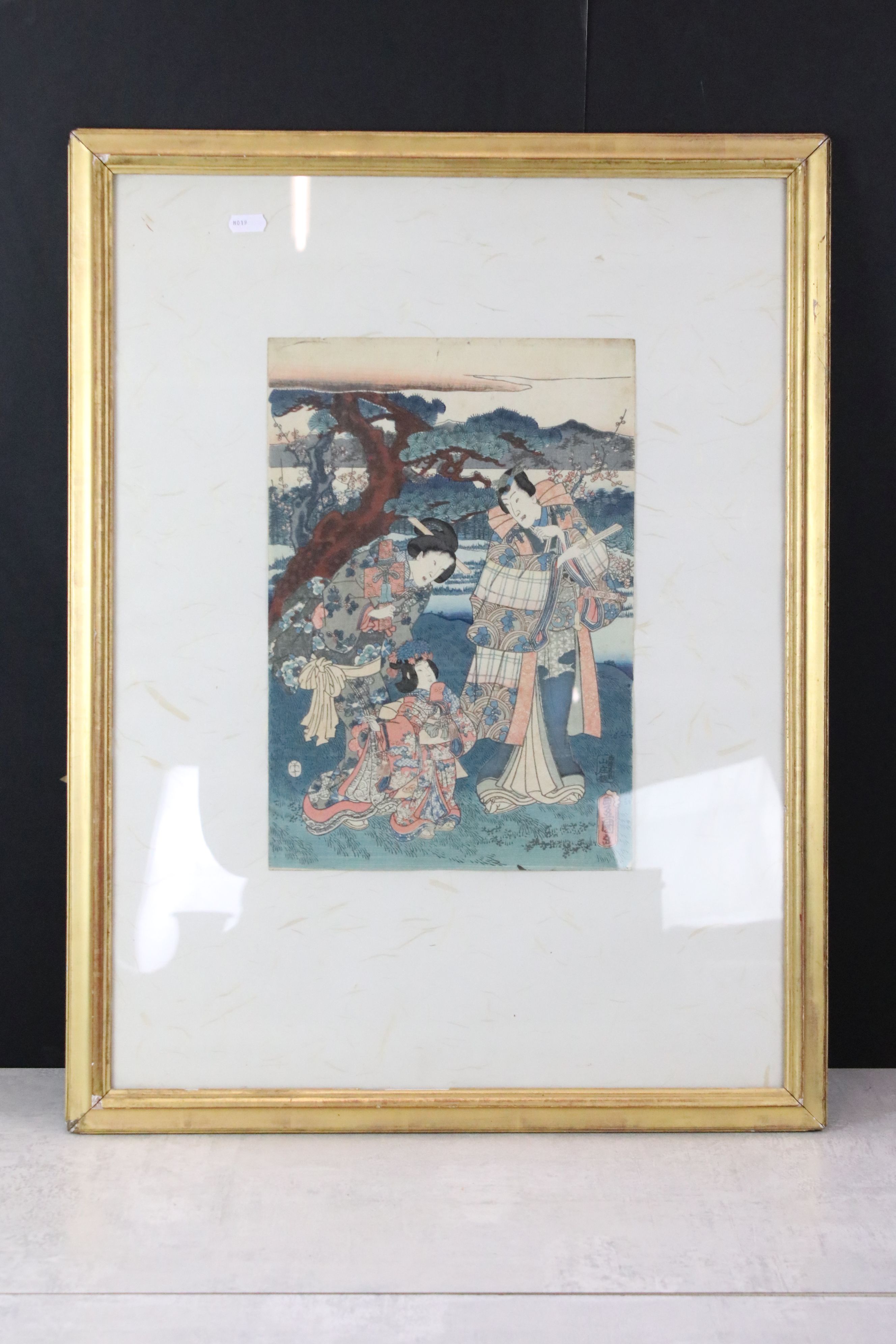 Japanese Woodcut Print by Kunisada (1785-1864) signed Toyokuni and published by Yamasho, 37cm x