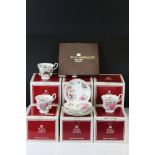 Royal Albert ' Flower of The Month Series ' tea ware, to include 9 x boxed teacups & saucers (