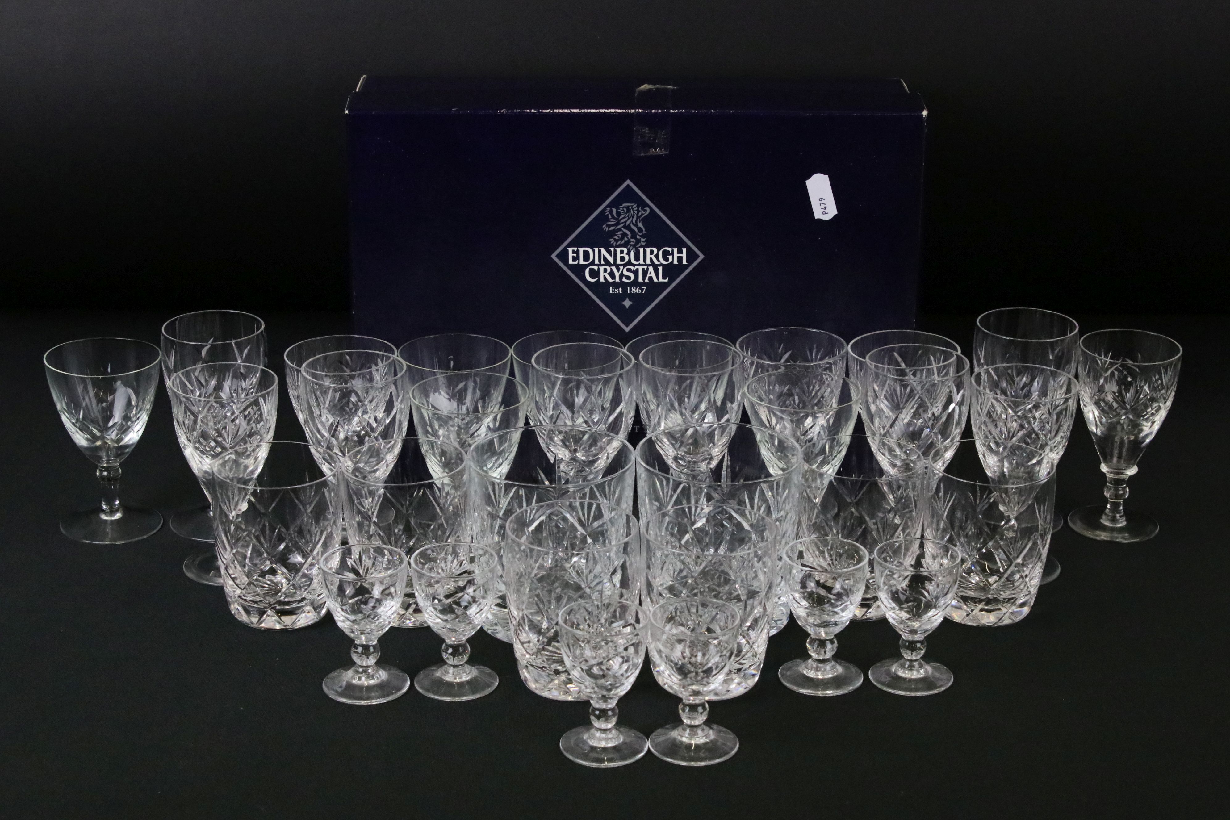 Collection of 20th Century Cut Crystal Glassware to include a boxed Edinburgh Crystal set of 6