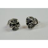Pair of Silver Skull Headed Stud Earrings