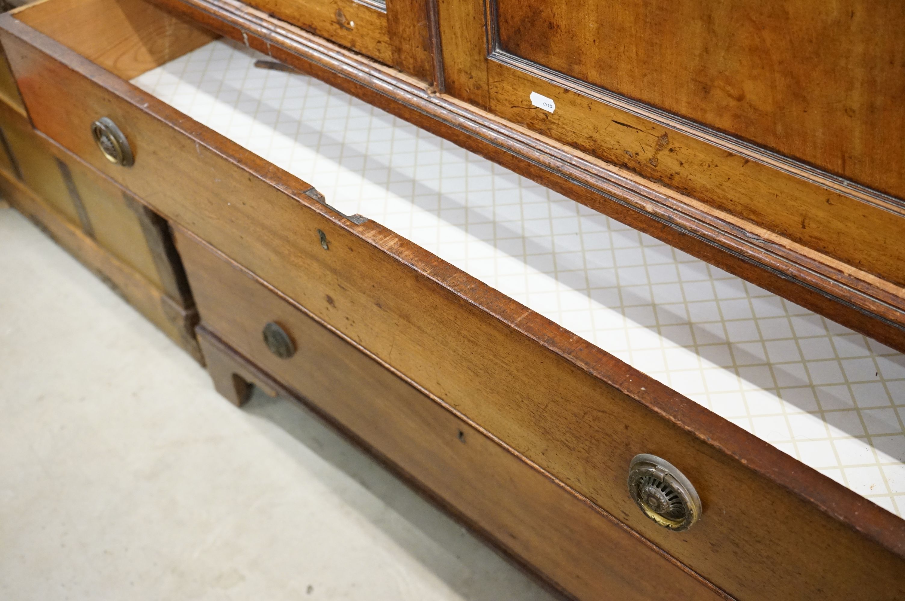 George III Mahogany Linen Press, the upper section later converted to half hanging space and half - Image 19 of 28