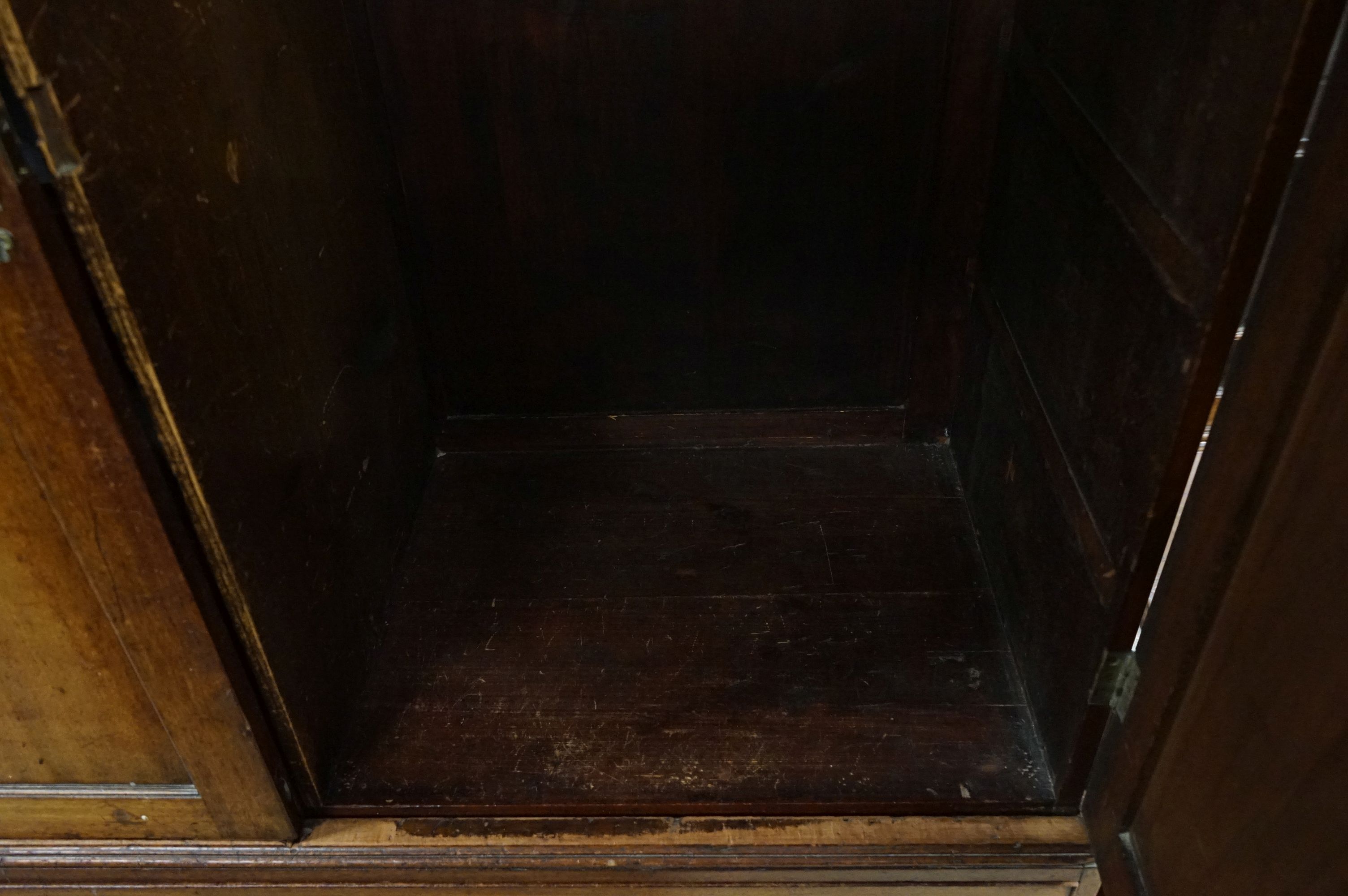 George III Mahogany Linen Press, the upper section later converted to half hanging space and half - Image 8 of 28