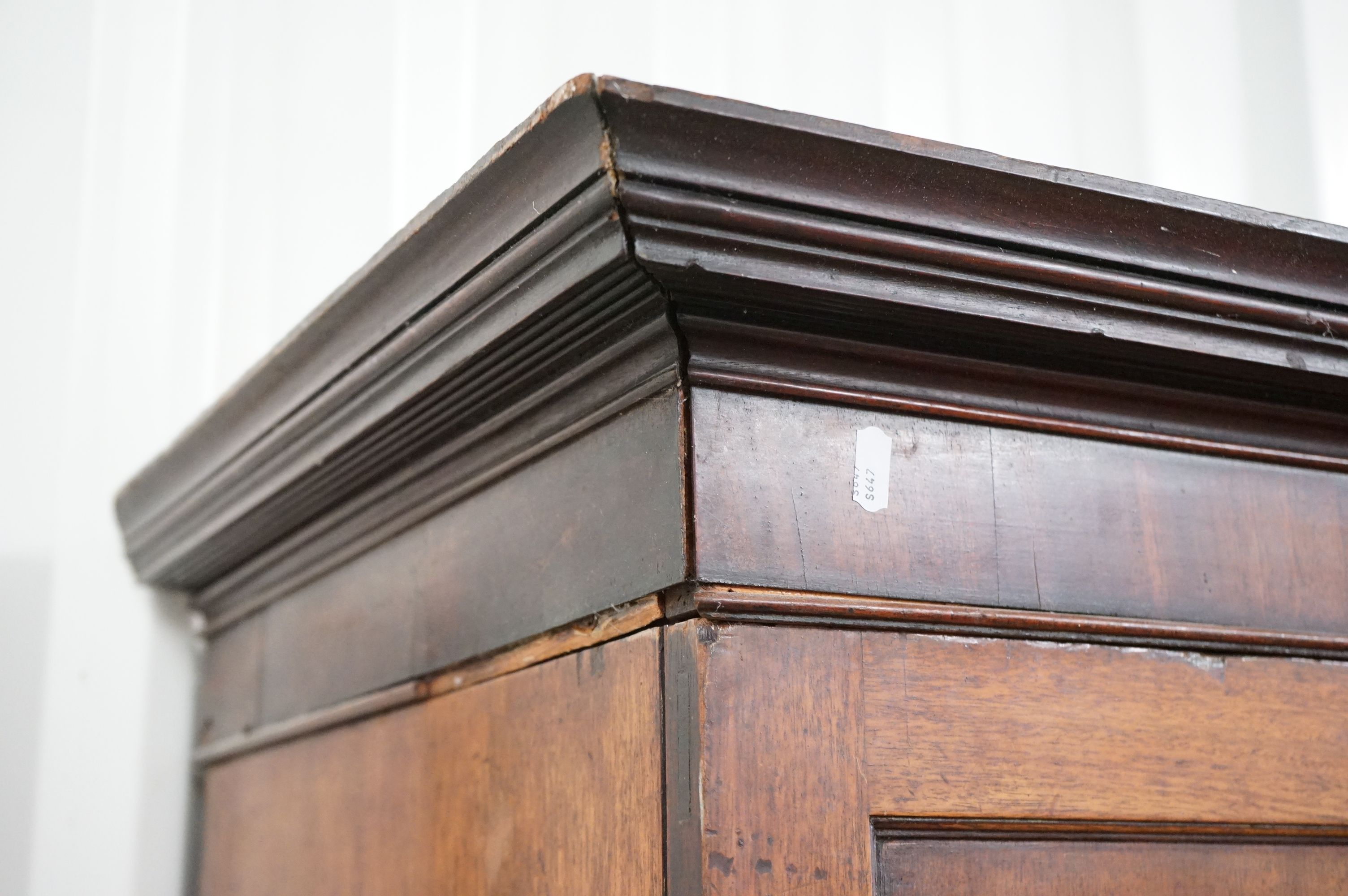 George III Mahogany Linen Press, the upper section later converted to half hanging space and half - Image 4 of 28