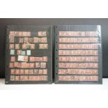 A large collection of Queen Victoria Penny Brown / Red stamps within stock sheets.