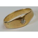 18ct Yellow Gold Single Stone Gypsy style Diamond Ring